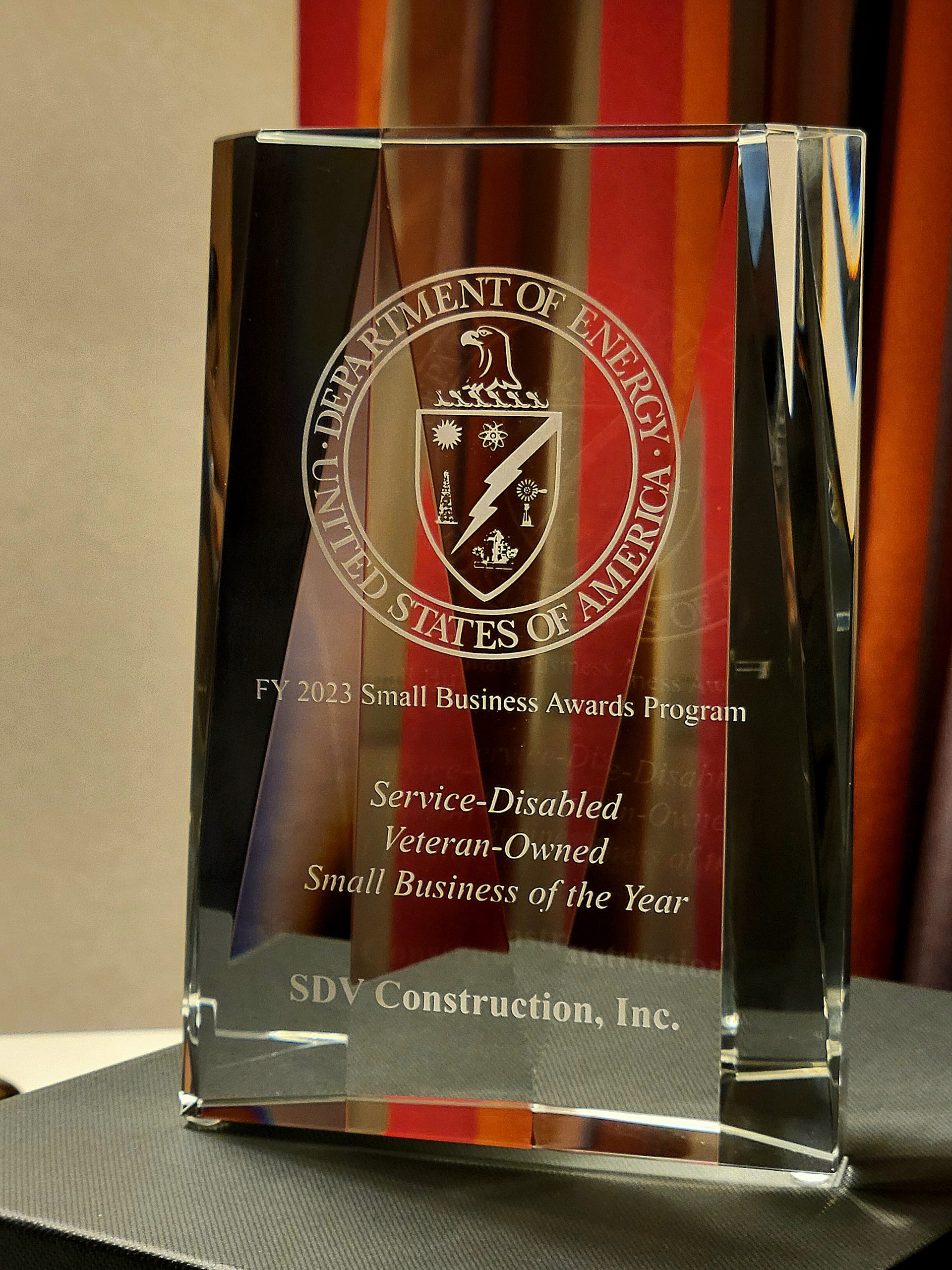 SDV Construction is honored by the DOE during a ceremony in Minneapolis June 4th, 2024.