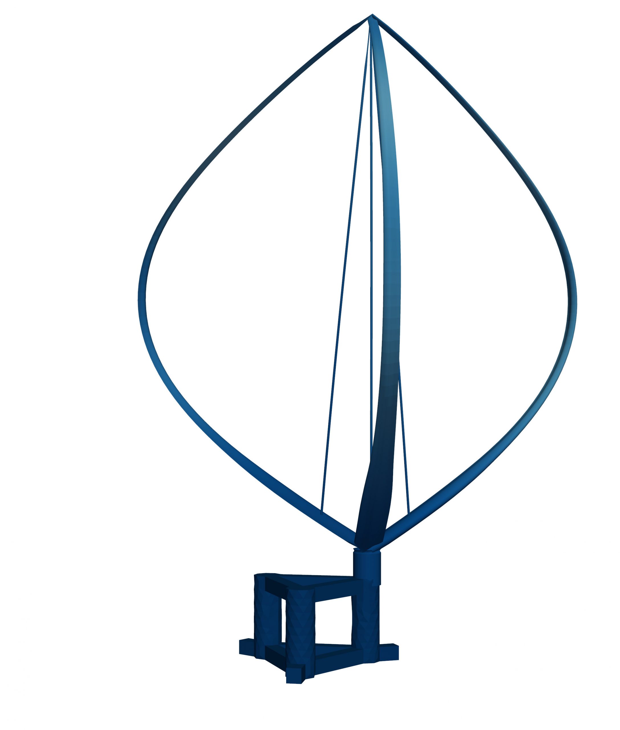 An image of an analysis of Sandia National Laboratories’ innovative floating vertical-axis wind turbine by the team’s new design tool.