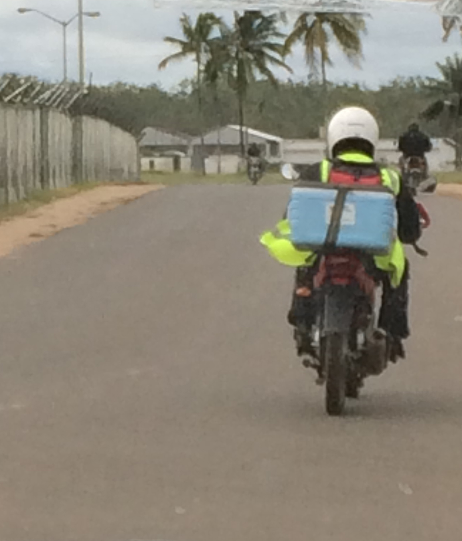 Motorcycles are the fastest option for transporting blood samples from patients to diagnostic labs.
