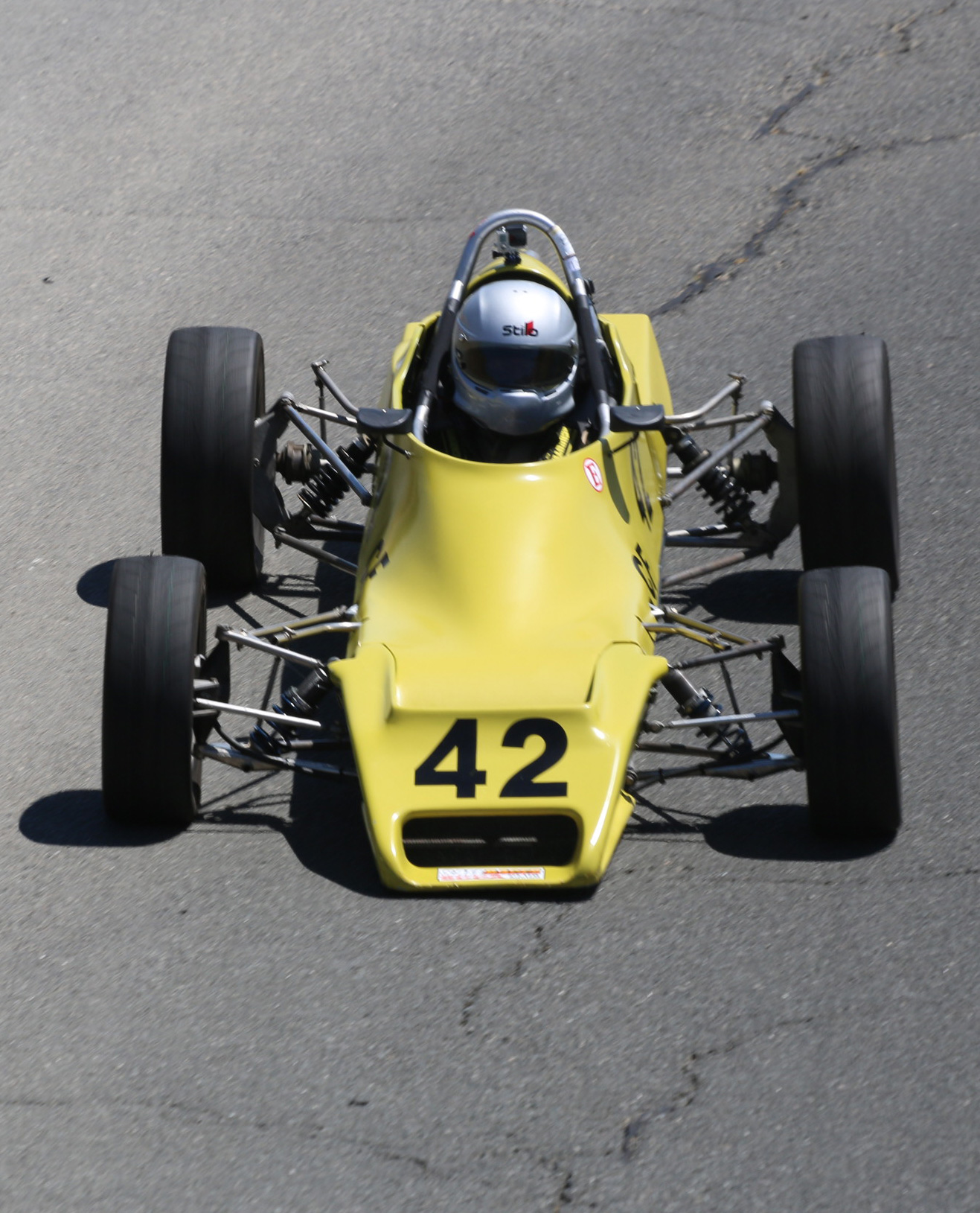 Hearne in his 1978 Tiga FFA vintage race car at the Sonoma Historic Motorsports Festival Invitational this June. Hearne’s passions are speed and applied research.
