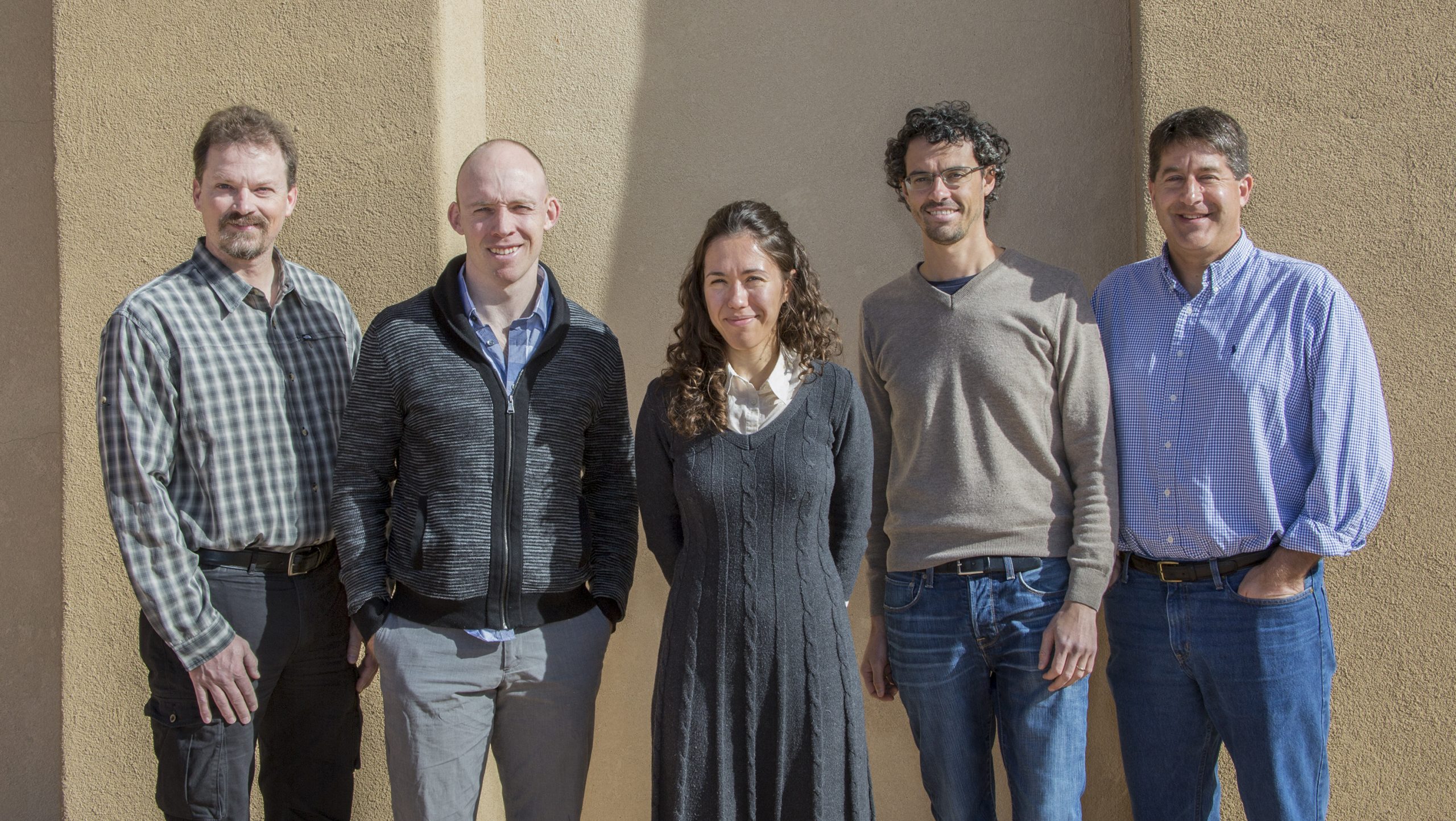 Left to right, Sandia National Laboratories researchers Mike Eldred, John Jakeman, Irina Demeshko, Mauro Perego and Andy Salinger are on the ice sheet project team.