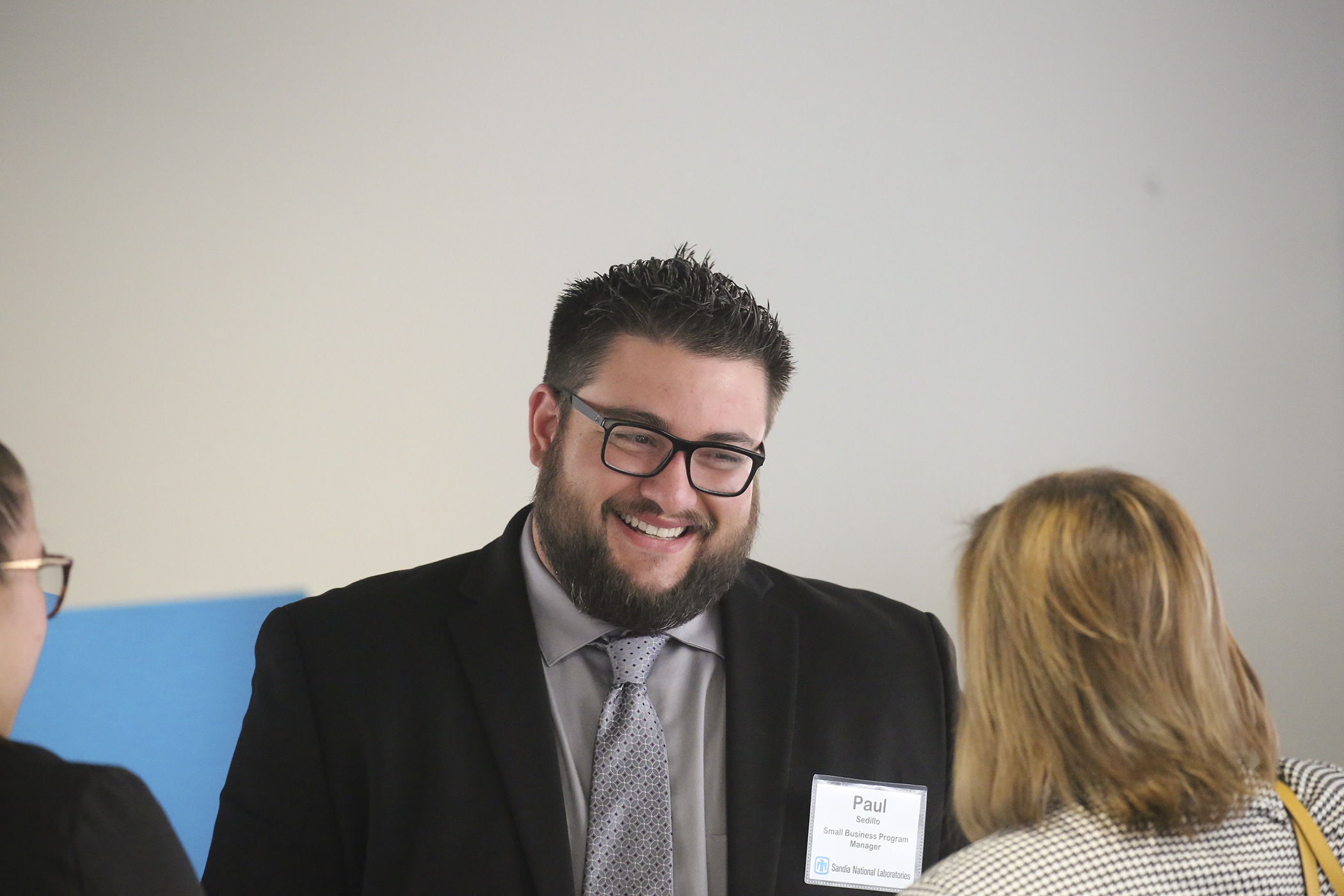 Sandia National Laboratories small-business program manager Paul Sedillo presenting to small-business representatives and owners during a forum last year at the University of New Mexico Lobo Rainforest.