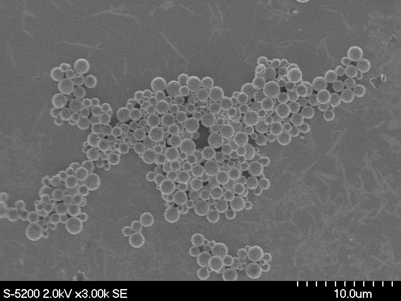 Under high-power microscopy, a powder made with detergent-based technology at Sandia National Laboratories consists of perfect spheres. Without it, the material would look like coarse gravel. Consistency makes catalytic materials considerably more effective.