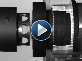 A 100-lb solid steel projectile, fired from Sandia National Laboratories’ 6-inch gas gun, impacts material on a resonant bar attached to a test article. The impact initiates a wave that travels through the resonant bar assembly into the test article, simulating a stage separation pyroshock event. Watch the video on Sandia's YouTube channel.