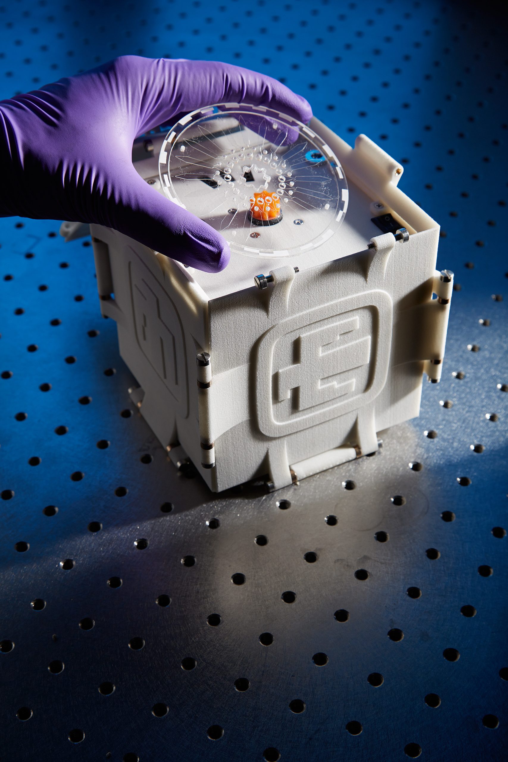 Sandia National Laboratories’ SpinDx-like device could run early detection tests for algal pond operators whenever they sensed instability in their ponds. Issues could then be investigated more thoroughly, with SpinDX helping to determine the root biological cause of the problem.