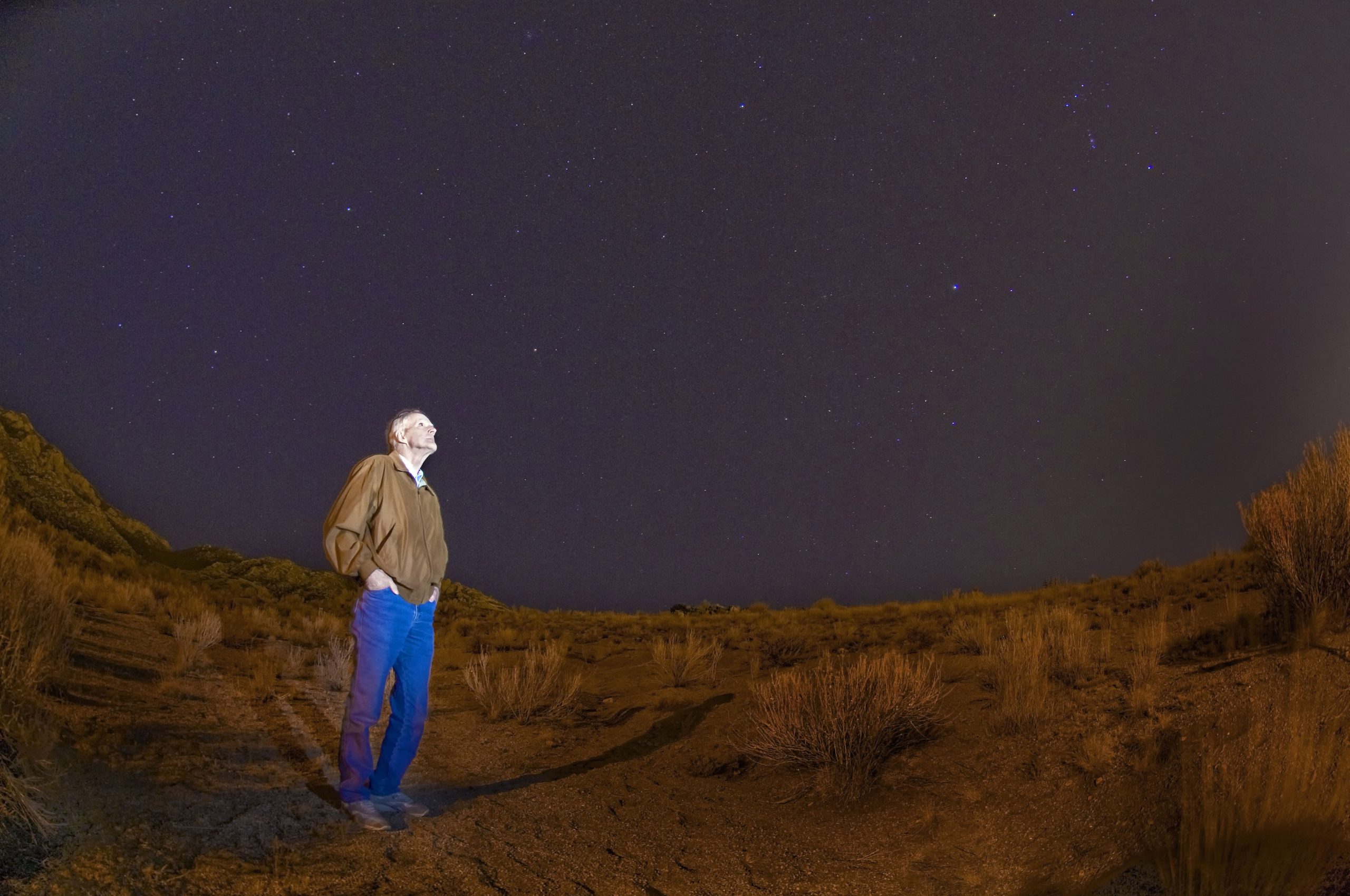 Dick Spalding examines the night sky