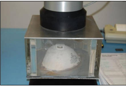 The current N95 testing method requires a mask to be attached to a flat surface using hot wax or putty.