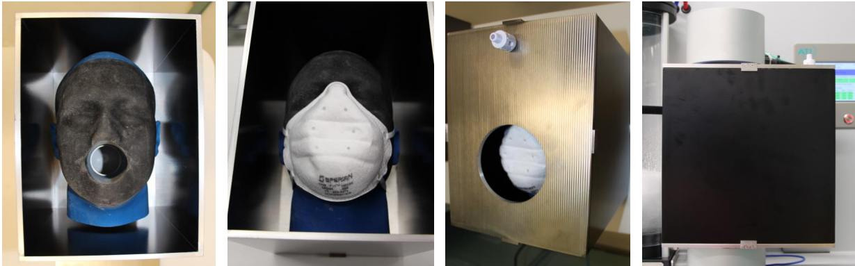 Gen 2 test fixture integrates a more human-like form that is integrated with commercial filter testers.