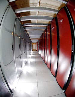 Sandia's Red Storm supercomputer becomes primary machine for the National Security Computing Center. Click on the image thumbnail to download a high-resolution version.