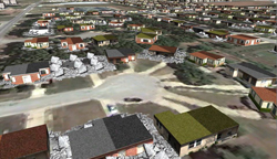 SUMMIT links together models and provides an integrated view of data results. The software offers a graphical view of damaged areas, making it easier for exercise participants to comprehend what’s going on in the exercise and make better decisions. Click on the thumbnail for a high-resolution image.