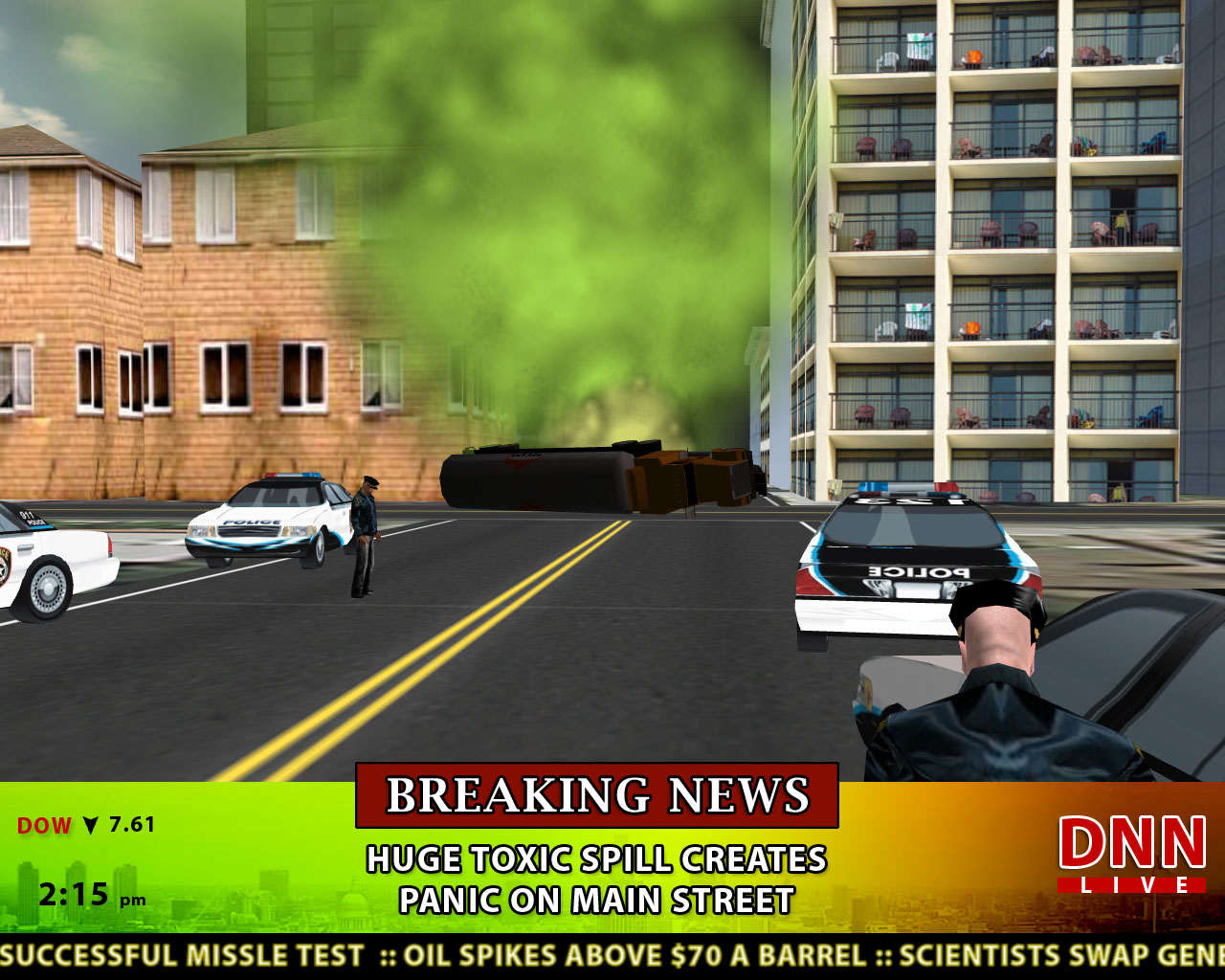 In one of the game’s early scenes, the Ground Truth player learns about the accident and sees that police have responded to the scene.