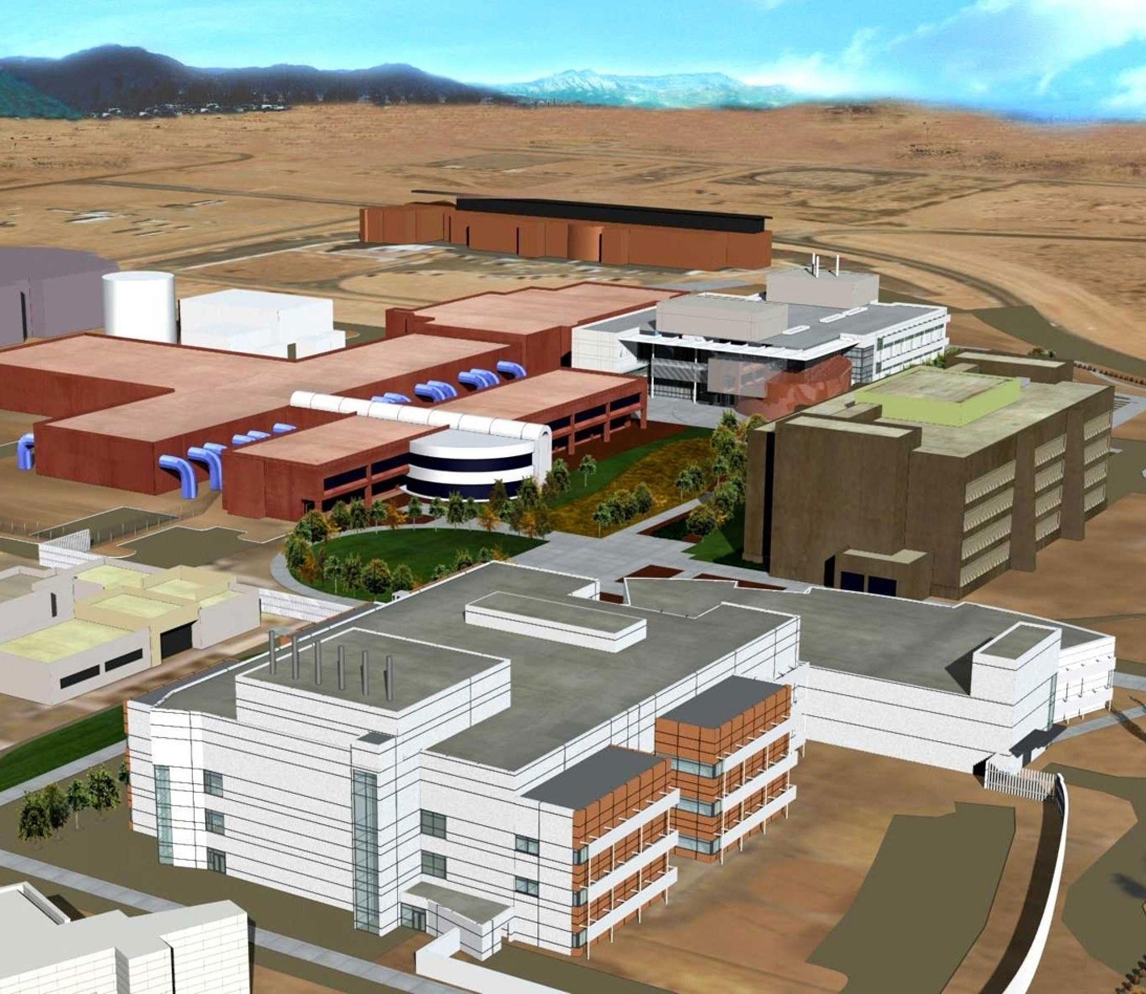 The above is a computer-generated image of what the completed MESA complex may look like.