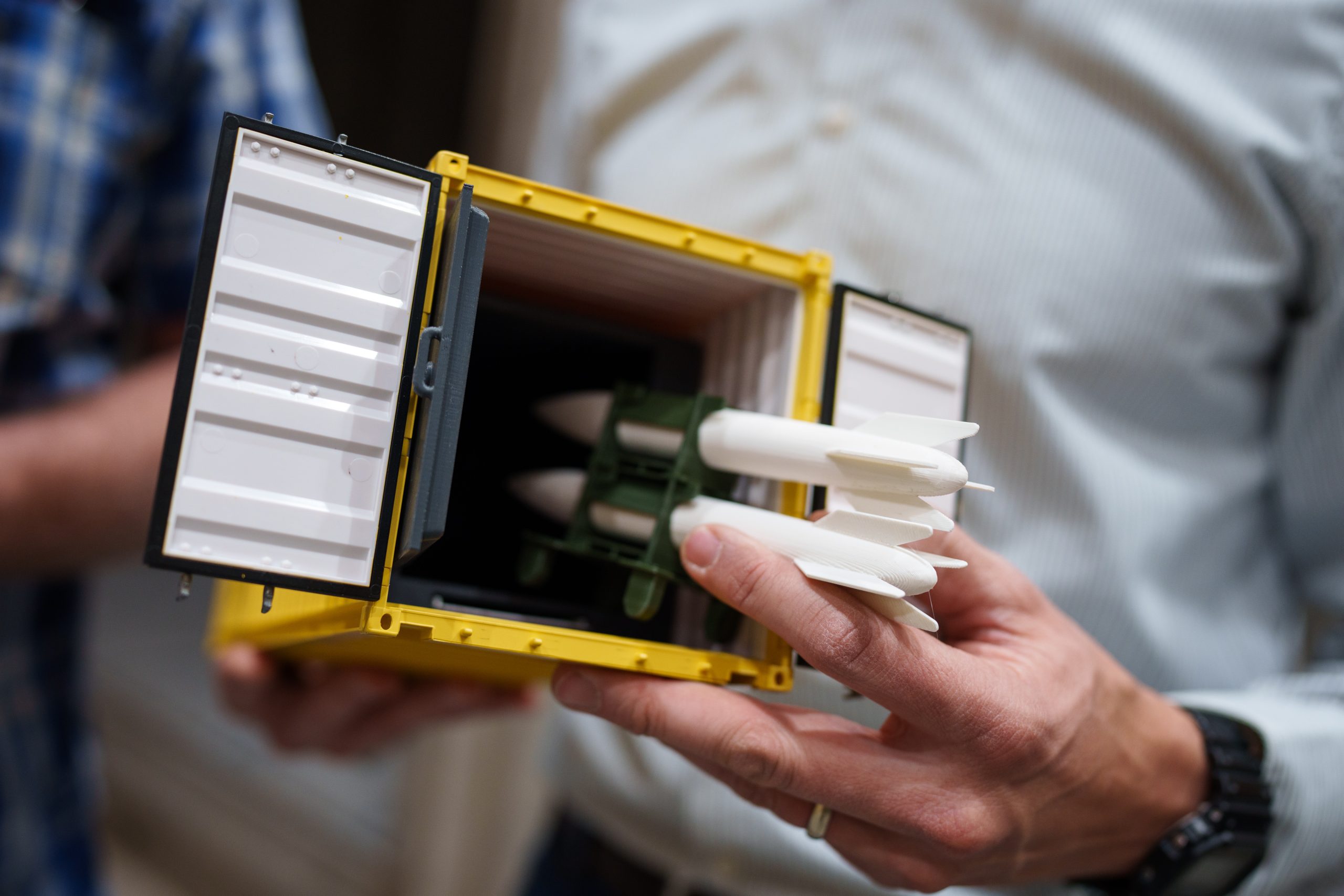 A scaled prototype of the Mobile Vault, designed by a team at Sandia National Laboratories. 