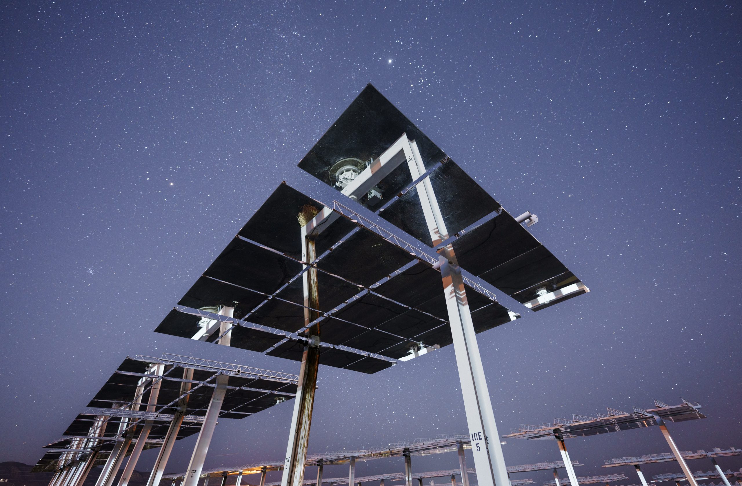 While heliostats can collect energy from the sun, Sandia National Laboratories scientist John Sandusky put the heliostats to work at night. His findings could help detect near-Earth objects, such as asteroids. 