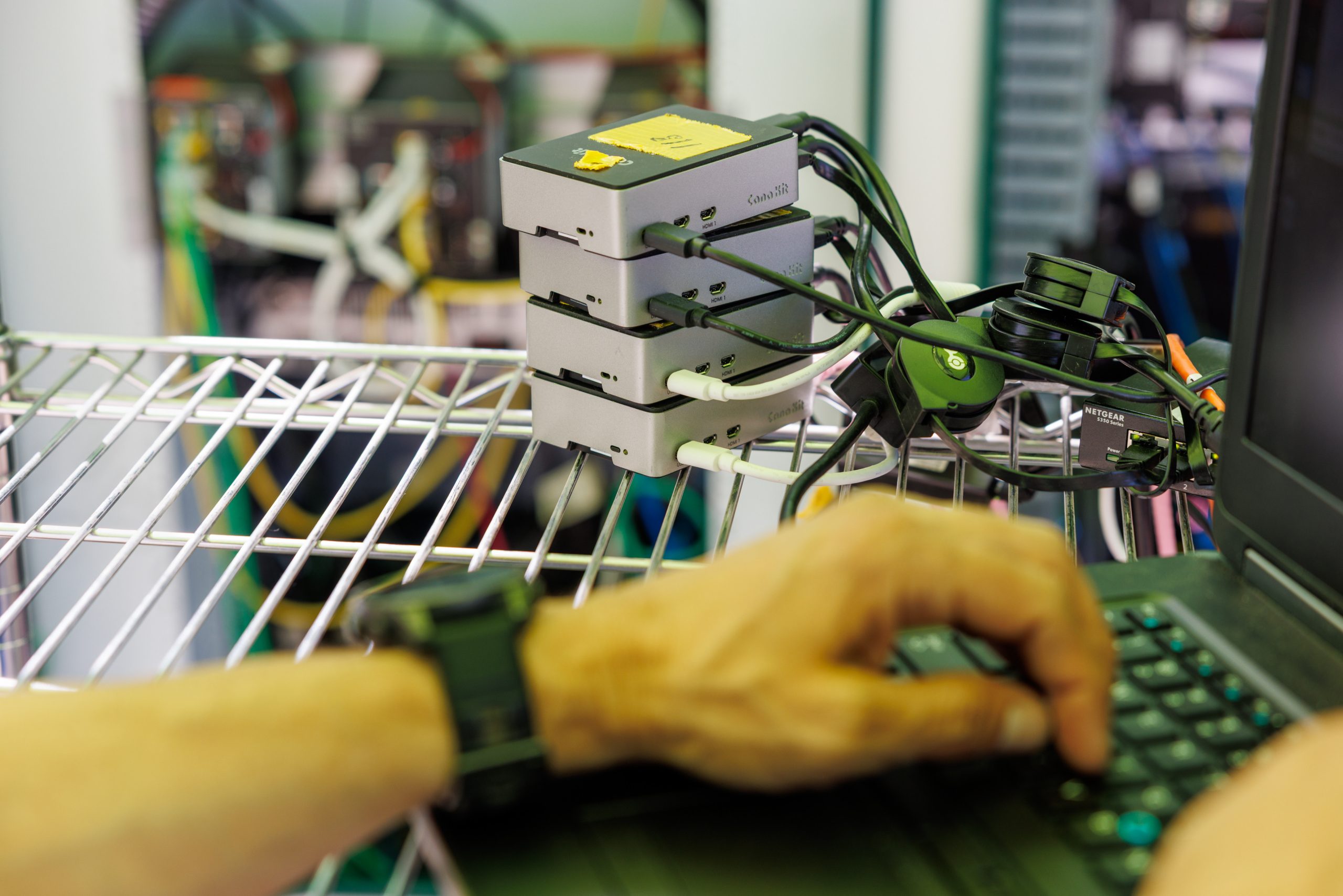 Several single-board computers with Sandia National Laboratories’ neural-network AI connected into the Public Service Company of New Mexico’s test site. The Sandia researchers are testing how well the code can detect cyberattacks and physical issues in the real world.