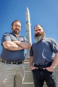 <strong>Sandia TAOS core developers Nathaniel Grady and Michael Sparapany have been instrumental in the continued success of the TAOS software.</strong> (Photo by Bret Latter) Click on the thumbnail for a high-resolution image.