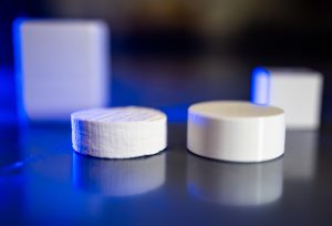 <strong>With the original material, left, having a long lead time and being expensive to purchase, subject matter experts at the Center for Advanced Manufacturing and Innovation at</strong> <strong>Sandia National Laboratories helped produce a surrogate, right, saving both time and money. </strong>(Photo by Craig Fritz)
