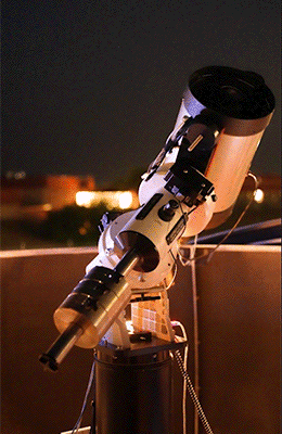 <strong>The SOHBRIT facility at Sandia National Laboratories is a 12-foot-wide observatory that collects data on satellites. </strong>(GIF by Craig Fritz)